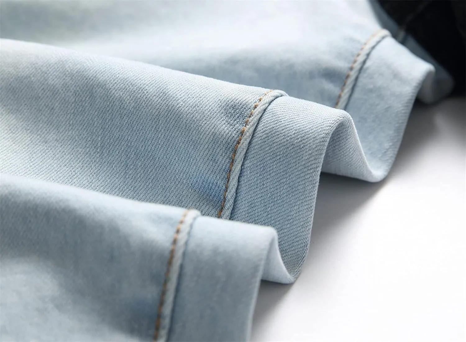 Men's Slim Fit Patchwork Jeans Skinny Hip Hop Stretch Denim Pants Classic Straight Leg Distressed Jean Trousers