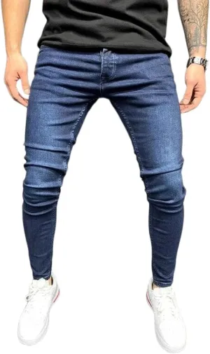 Men's Straight Fit Jeans Slim Fit Stretch Casual Pull On Denim Jeans for Men Fashion Trouser