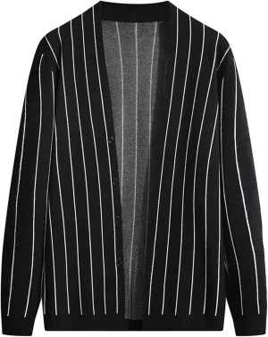Mens Sweater Jacket Mens V Neck Cardigan Button Down Long Cardigan Lightweight Knit Drape Cape Sweater