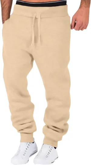Mens Sweatpants with Pockets Big & Tall Sizes Men's Fleece Cargo Sweatpants Drawstring Loose Fit Sweatpants for Men