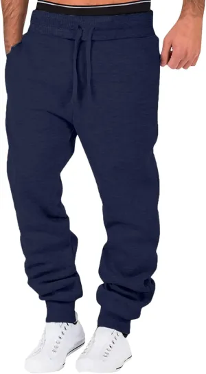 Mens Sweatpants with Pockets Big & Tall Sizes Men's Fleece Cargo Sweatpants Drawstring Loose Fit Sweatpants for Men