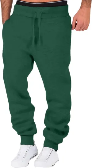 Mens Sweatpants with Pockets Big & Tall Sizes Men's Fleece Cargo Sweatpants Drawstring Loose Fit Sweatpants for Men