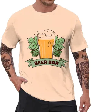 Men's T Shirt Breathable Crew Neck Printed Relaxed Fit Workout Outdoor Tees True Comfort Stylish Tops