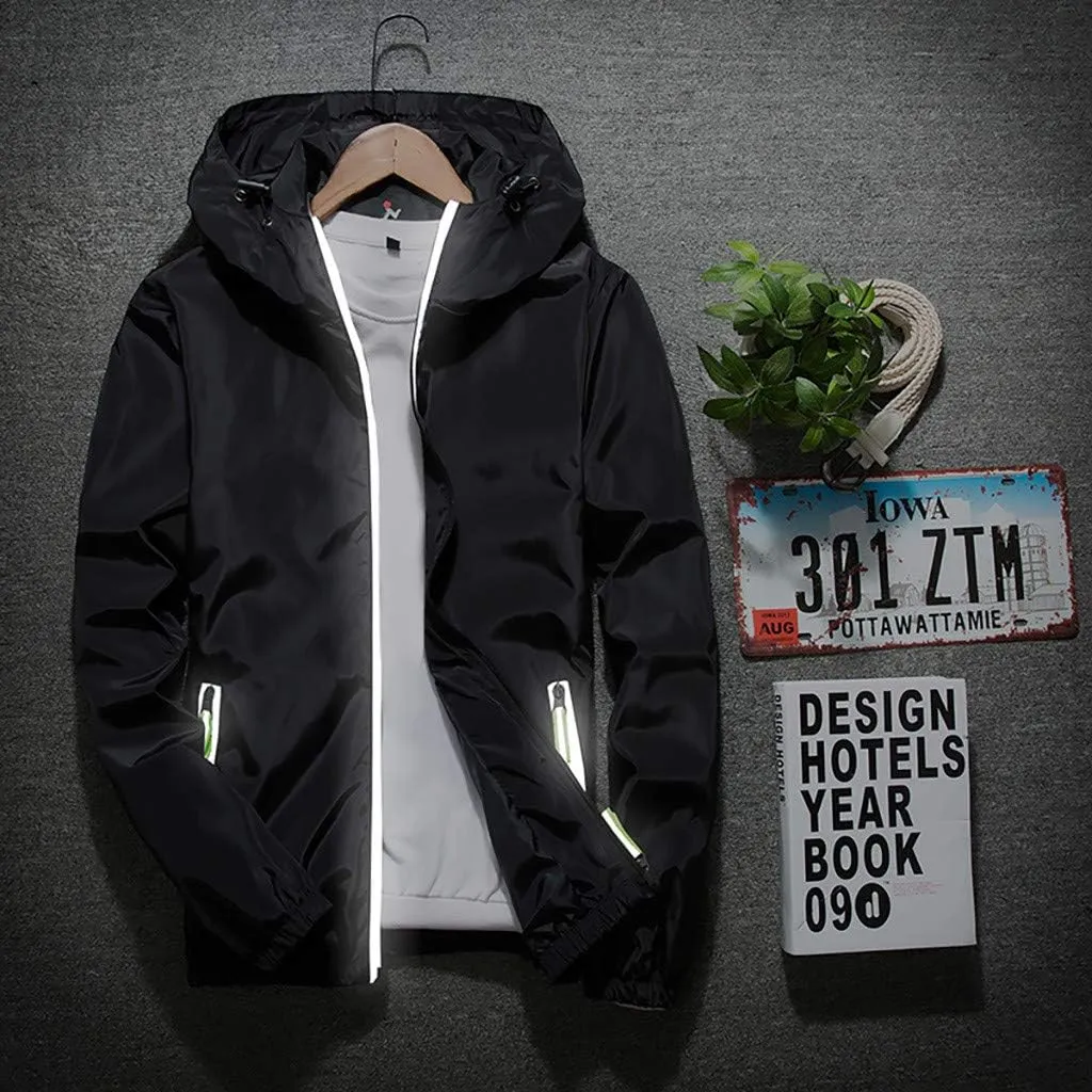 Men's Tactical Jackets Rain Jacket Windbreaker Lightweight Shell Raincoat With Hood Golf Hiking Travel, M-7XL