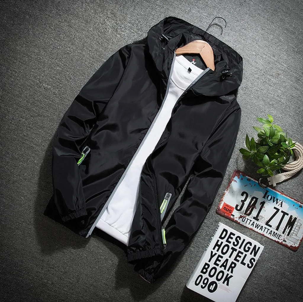 Men's Tactical Jackets Rain Jacket Windbreaker Lightweight Shell Raincoat With Hood Golf Hiking Travel, M-7XL