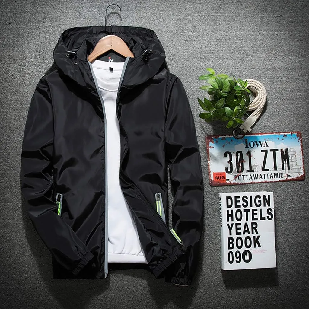 Men's Tactical Jackets Rain Jacket Windbreaker Lightweight Shell Raincoat With Hood Golf Hiking Travel, M-7XL