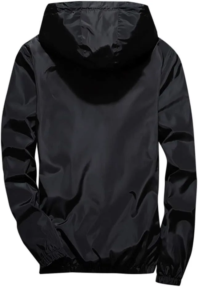 Men's Tactical Jackets Rain Jacket Windbreaker Lightweight Shell Raincoat With Hood Golf Hiking Travel, M-7XL