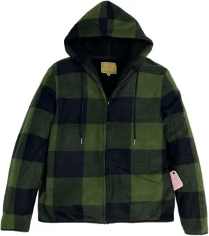 Men's Thicken Sherpa Lined Checkered Flannel Hoodie Shirt Jacket