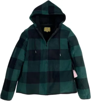 Men's Thicken Sherpa Lined Checkered Flannel Hoodie Shirt Jacket