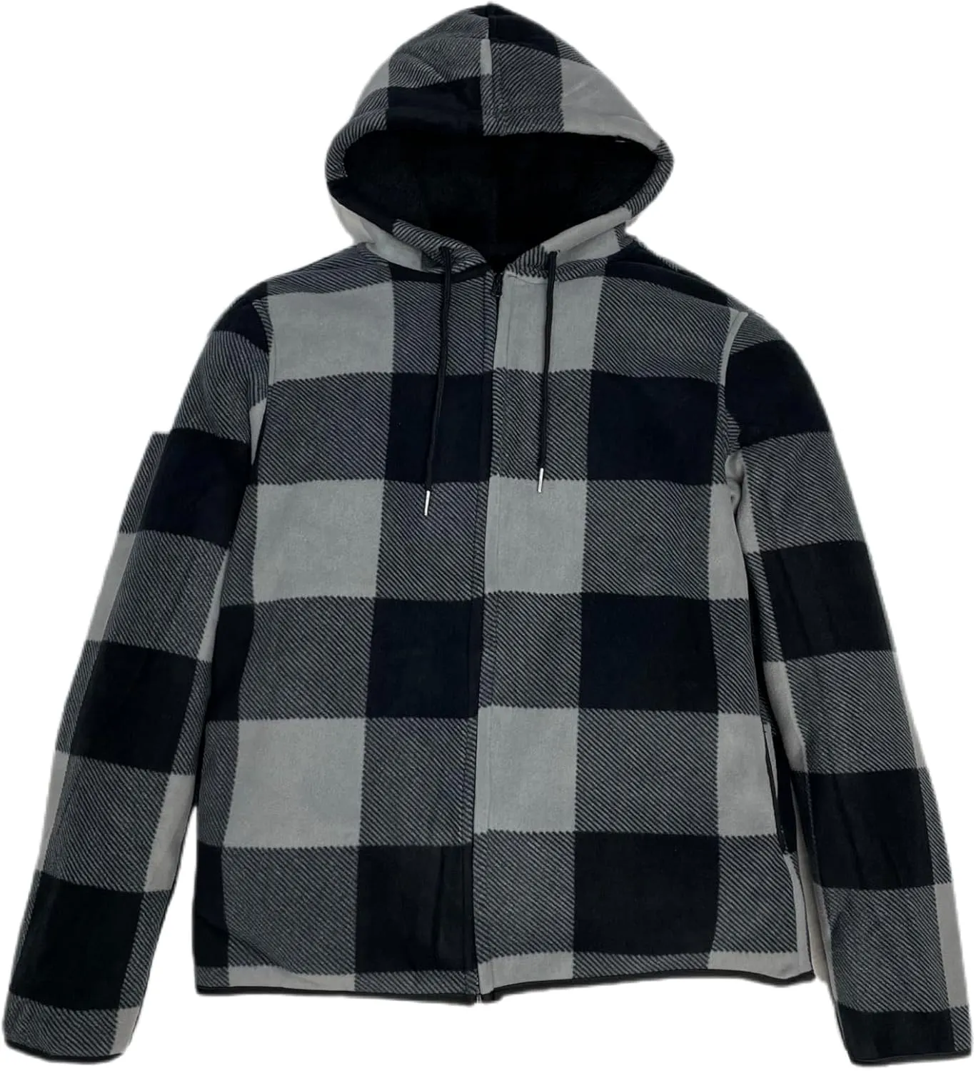 Men's Thicken Sherpa Lined Checkered Flannel Hoodie Shirt Jacket