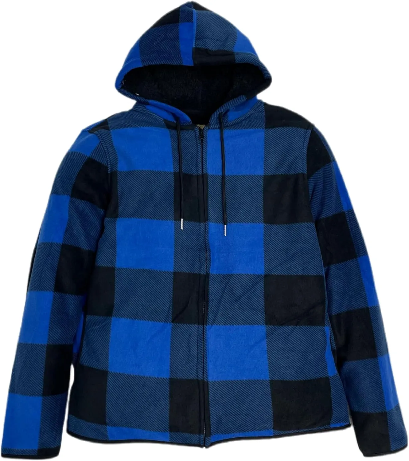 Men's Thicken Sherpa Lined Checkered Flannel Hoodie Shirt Jacket