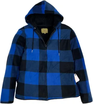 Men's Thicken Sherpa Lined Checkered Flannel Hoodie Shirt Jacket