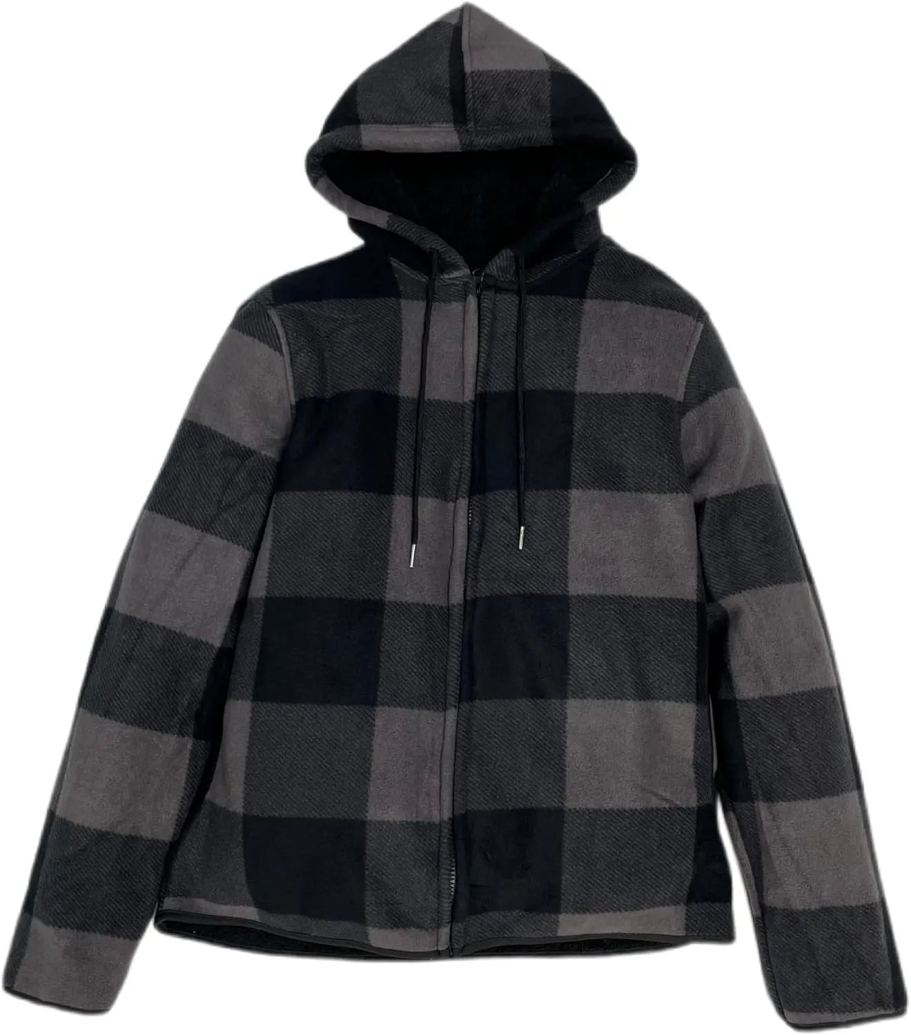 Men's Thicken Sherpa Lined Checkered Flannel Hoodie Shirt Jacket