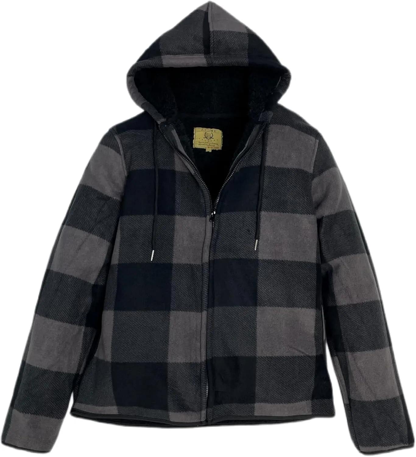 Men's Thicken Sherpa Lined Checkered Flannel Hoodie Shirt Jacket
