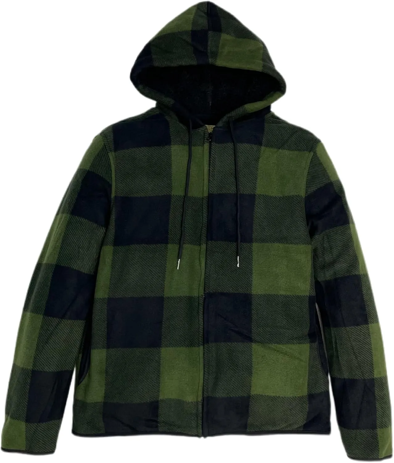 Men's Thicken Sherpa Lined Checkered Flannel Hoodie Shirt Jacket
