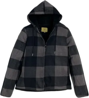 Men's Thicken Sherpa Lined Checkered Flannel Hoodie Shirt Jacket