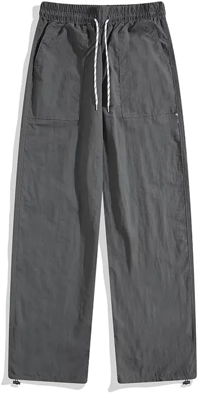 Men's Trouser Drawstring Casual Summer American Lightweight Sport Pants for Men