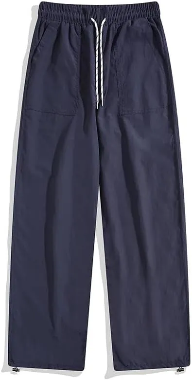 Men's Trouser Drawstring Casual Summer American Lightweight Sport Pants for Men
