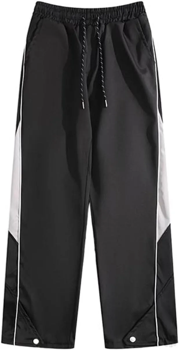 Men's Trouser Summer Patchwork Casual Sport Retro Drawstring Work Pants for Men