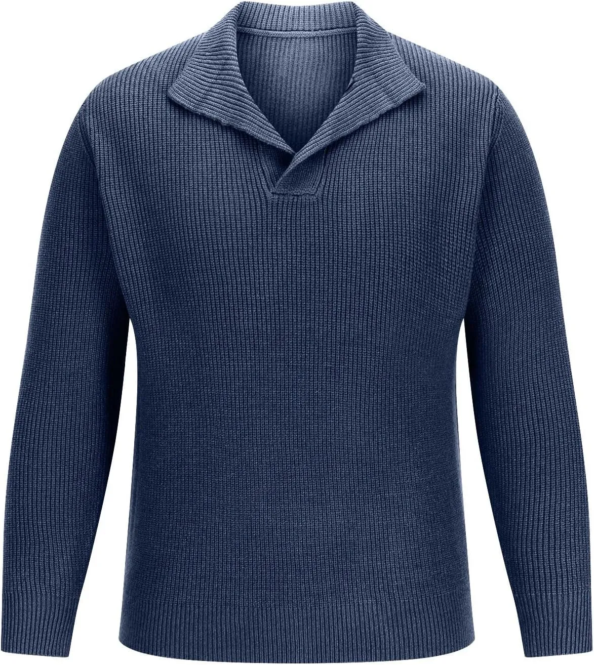 Men's V Neck Sweaters Slim Fit Long Sleeve Casual Comfy Pullover Sweater Knit Textured Mock Neck Thermal Sweaters