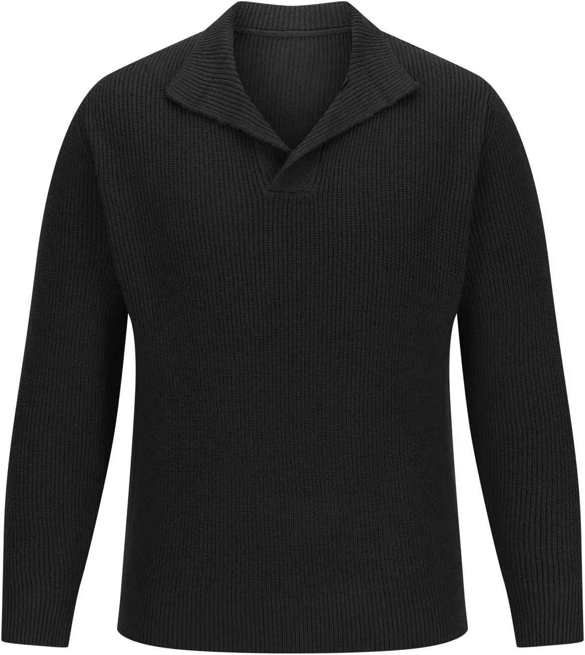 Men's V Neck Sweaters Slim Fit Long Sleeve Casual Comfy Pullover Sweater Knit Textured Mock Neck Thermal Sweaters