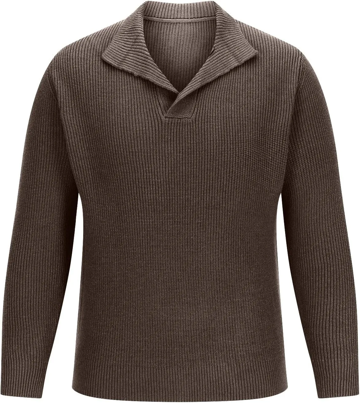 Men's V Neck Sweaters Slim Fit Long Sleeve Casual Comfy Pullover Sweater Knit Textured Mock Neck Thermal Sweaters