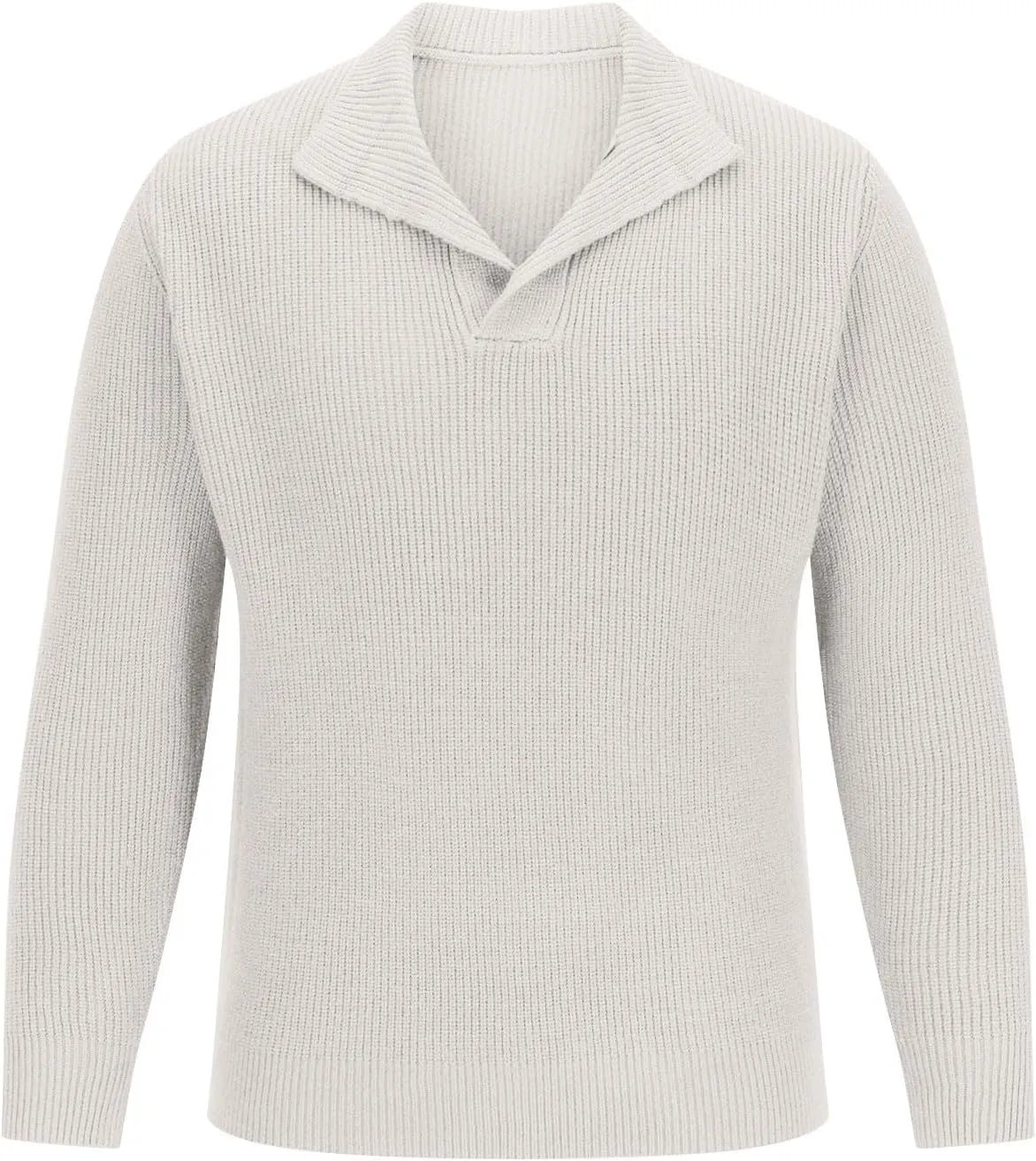 Men's V Neck Sweaters Slim Fit Long Sleeve Casual Comfy Pullover Sweater Knit Textured Mock Neck Thermal Sweaters