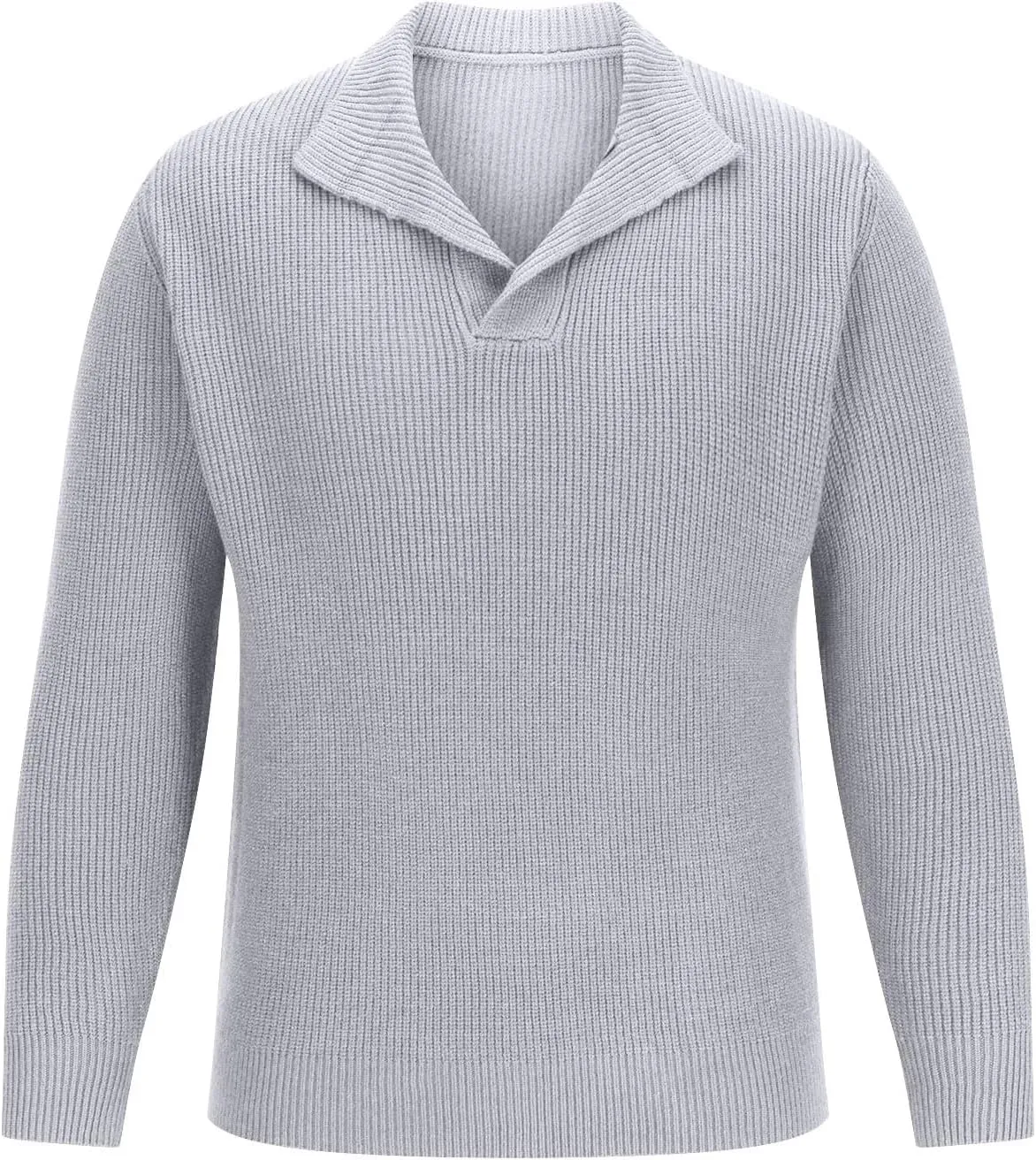 Men's V Neck Sweaters Slim Fit Long Sleeve Casual Comfy Pullover Sweater Knit Textured Mock Neck Thermal Sweaters