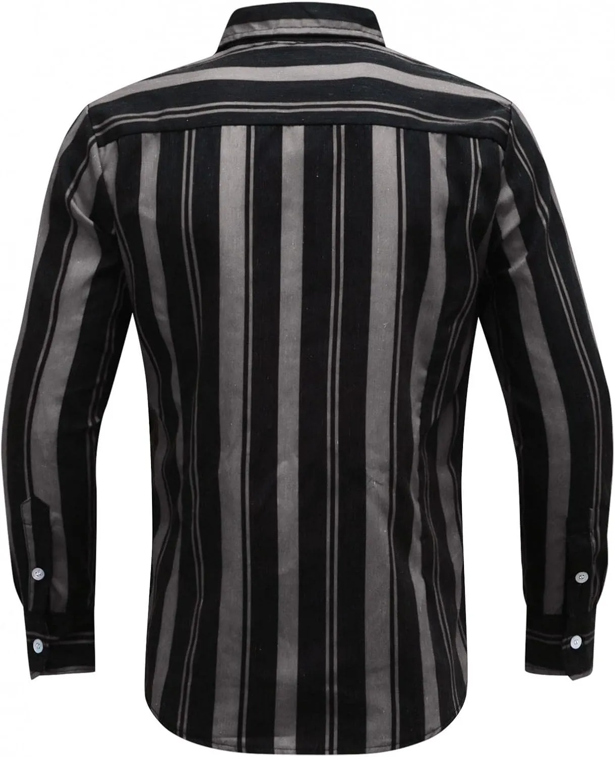 Mens Vertical Striped Button Down Dress Shirts Long Sleeve Casual Comfort Slim Fit Business Stretch Oxford Shirts