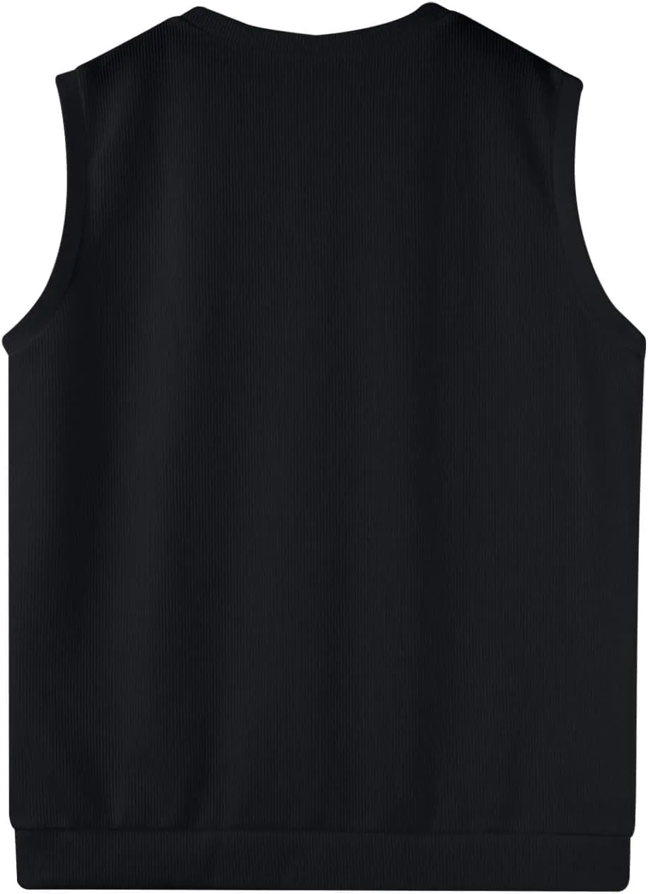 Mens Vest Relaxed Fit 2025 Lightweight Pullover Knitted V Neck Sleeveless Tops Business Work Solid Vest Sweater