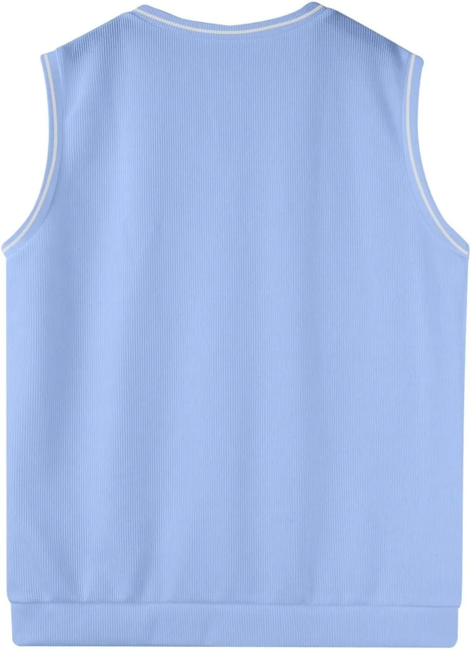 Mens Vest Relaxed Fit 2025 Lightweight Pullover Knitted V Neck Sleeveless Tops Business Work Solid Vest Sweater