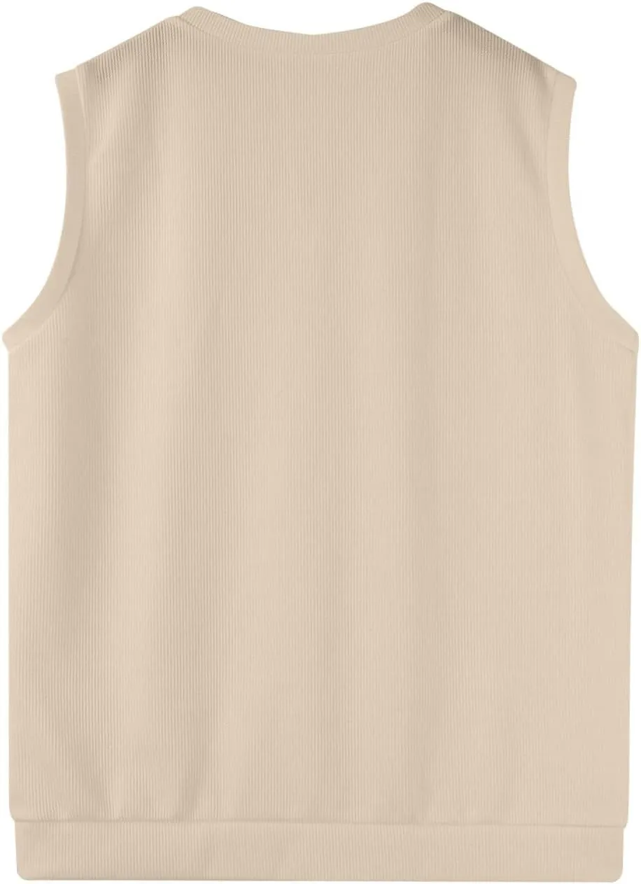 Mens Vest Relaxed Fit 2025 Lightweight Pullover Knitted V Neck Sleeveless Tops Business Work Solid Vest Sweater