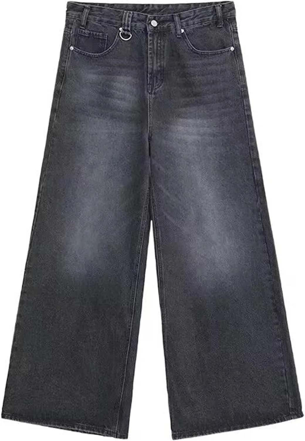 Men's Vintage Hip Hop Denim Pants Classic Straight Leg Male Cargo Trouser Loose Fit Relaxed Fit Retro Jeans