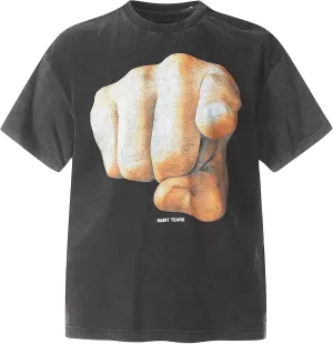 Men's Vintage Hip Hop Portrait Print T-Shirt Oversize Washed Cotton Crewneck Rapper Short Sleeve Top