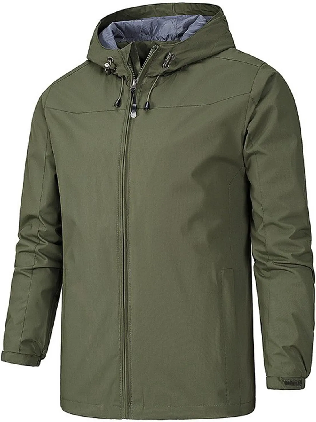 Mens Waterproof Rain Jacket Fall Lightweight Packable Breathable Hooded Raincoat Windproof Durable For Hiking Travel