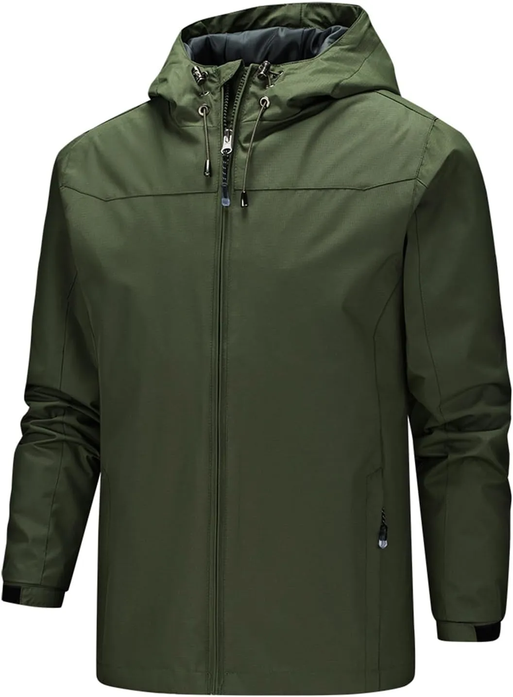 Mens Waterproof Rain Jacket Fall Lightweight Packable Breathable Hooded Raincoat Windproof Durable For Hiking Travel