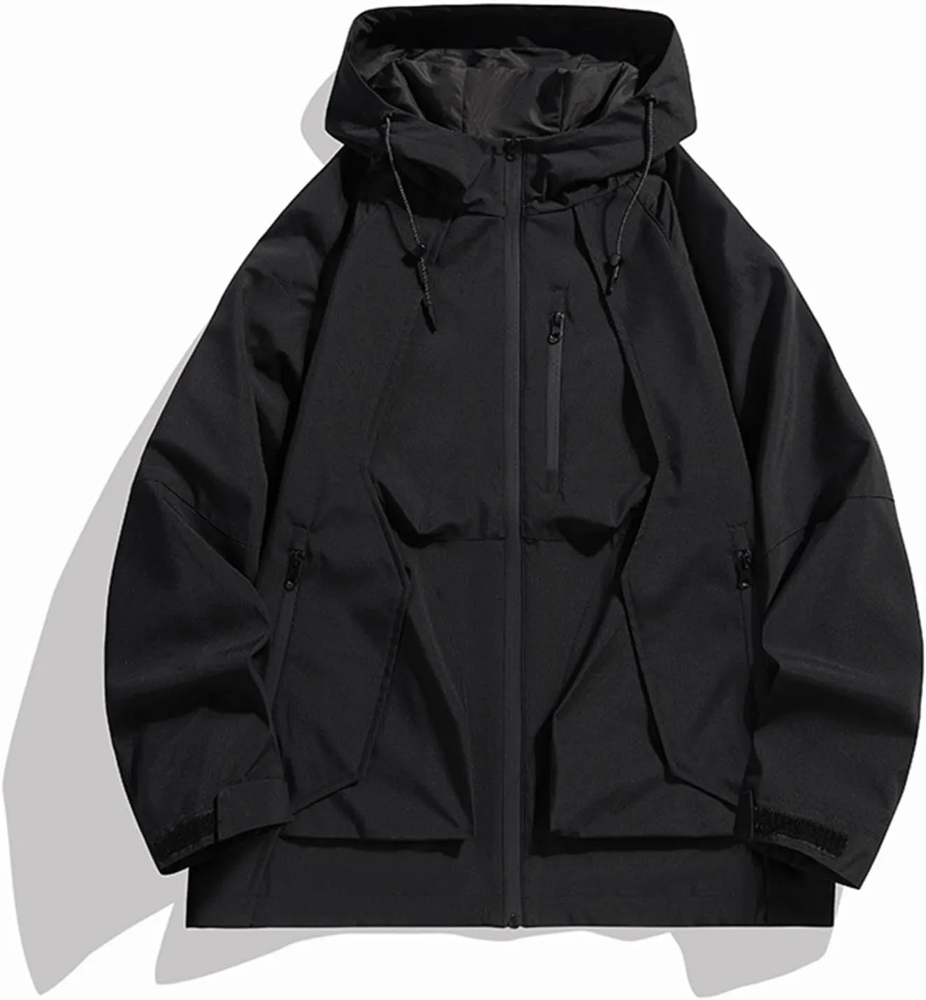 Mens Waterproof Rain Jacket Outdoor Softshell Hiking Jacket Oversized Hooded Rain Coat Windbreaker Warm Fall Clothes