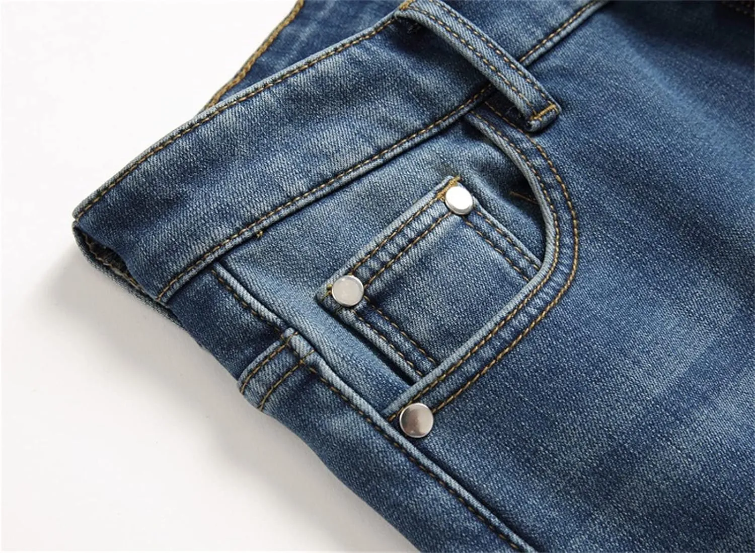 Men's Winter Fleece Lined Jeans Thicken Warm Stretch Denim Pants Regular Fit Classic Straight Leg Jean Trousers