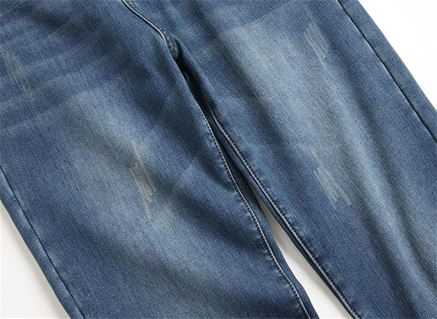 Men's Winter Fleece Lined Jeans Thicken Warm Stretch Denim Pants Regular Fit Classic Straight Leg Jean Trousers