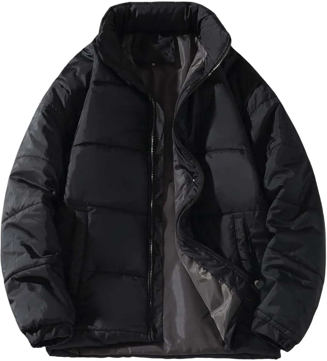Men's Winter Puffer Jacket Thicken Cotton Down Coat Essentials Lightweight Jacket Travel Padded Jacket