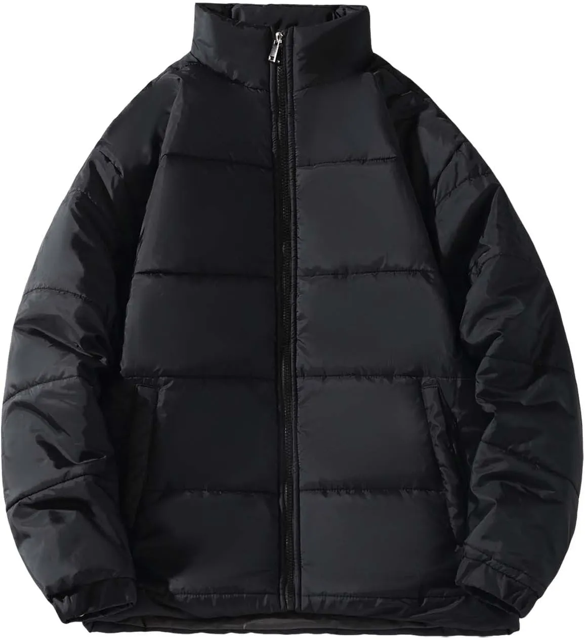 Men's Winter Puffer Jacket Thicken Cotton Down Coat Essentials Lightweight Jacket Travel Padded Jacket