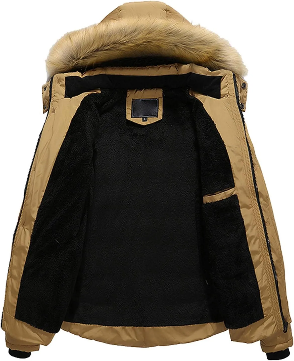 Men'S Winter Thick Jacket Hooded Jacket With Zipper Pocket Outdoor Large Size Thermal Padded Jacket Gift for Men
