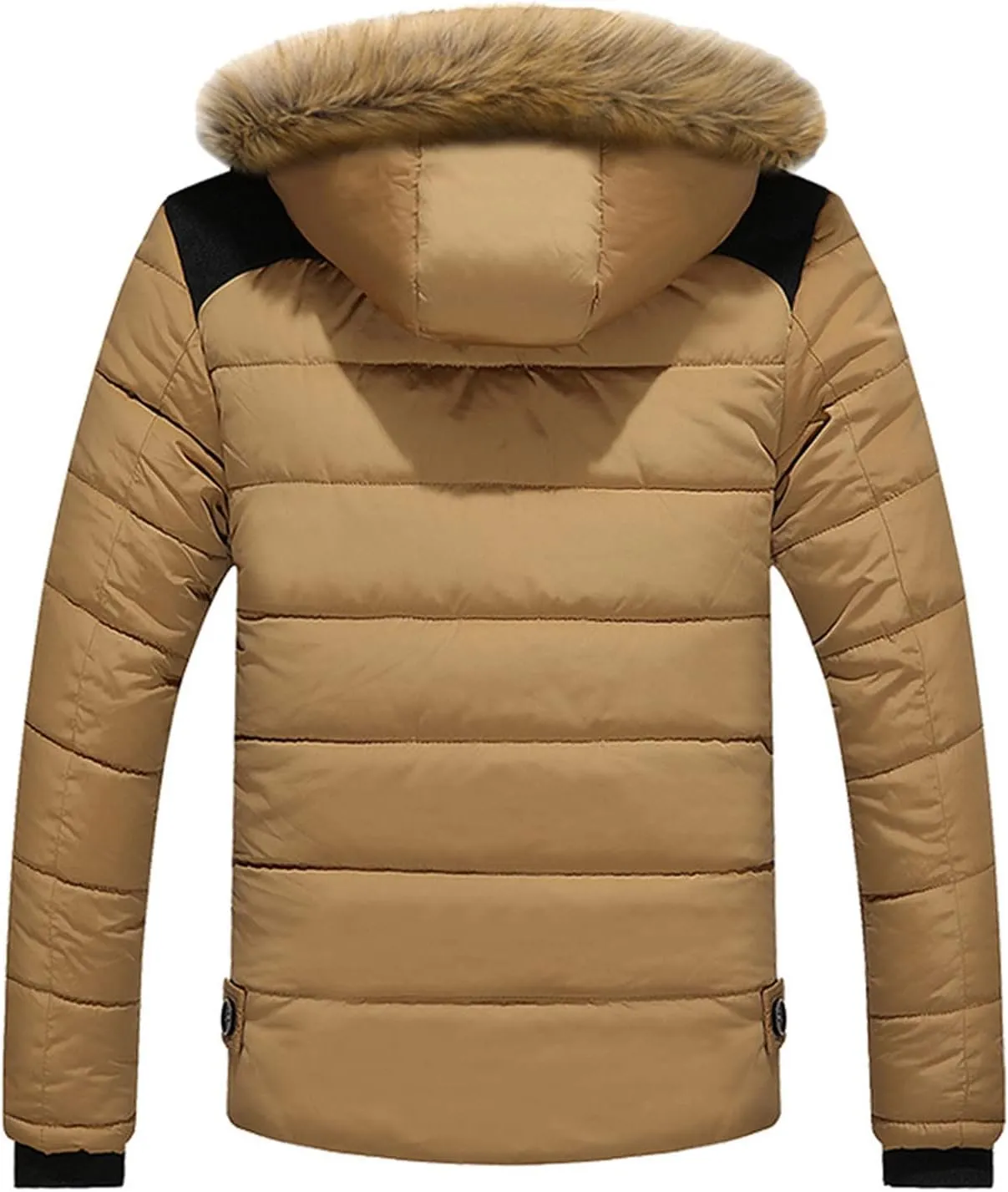 Men'S Winter Thick Jacket Hooded Jacket With Zipper Pocket Outdoor Large Size Thermal Padded Jacket Gift for Men