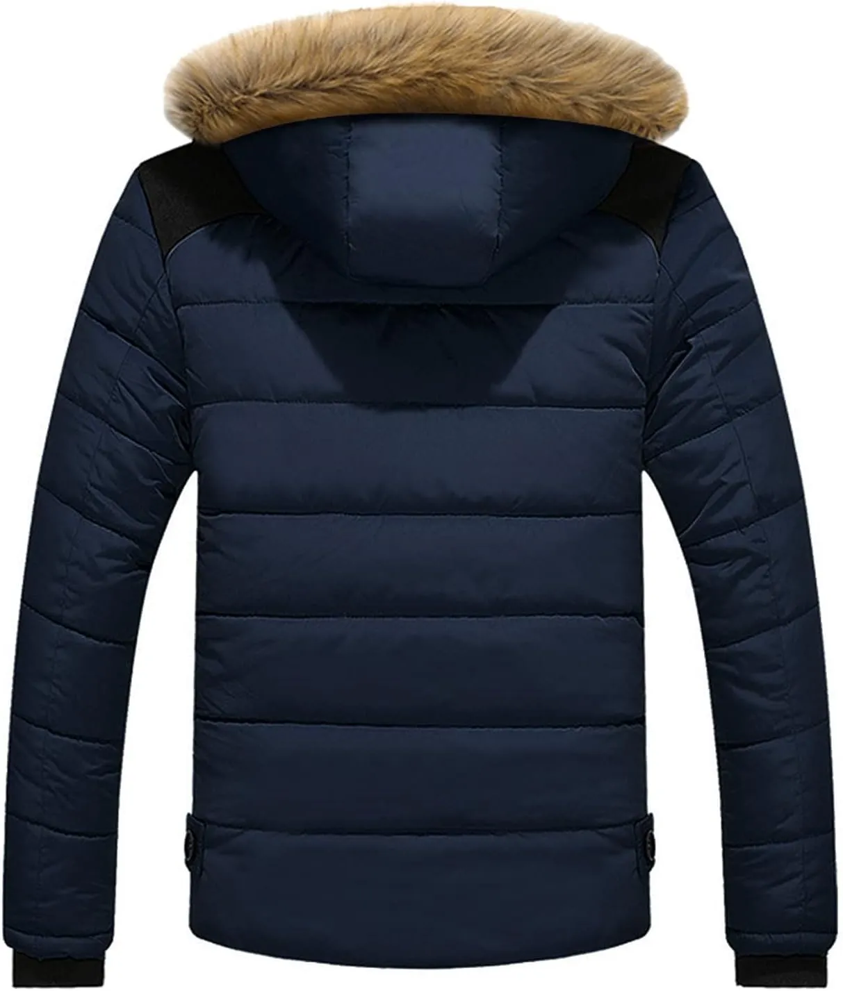 Men'S Winter Thick Jacket Hooded Jacket With Zipper Pocket Outdoor Large Size Thermal Padded Jacket Gift for Men