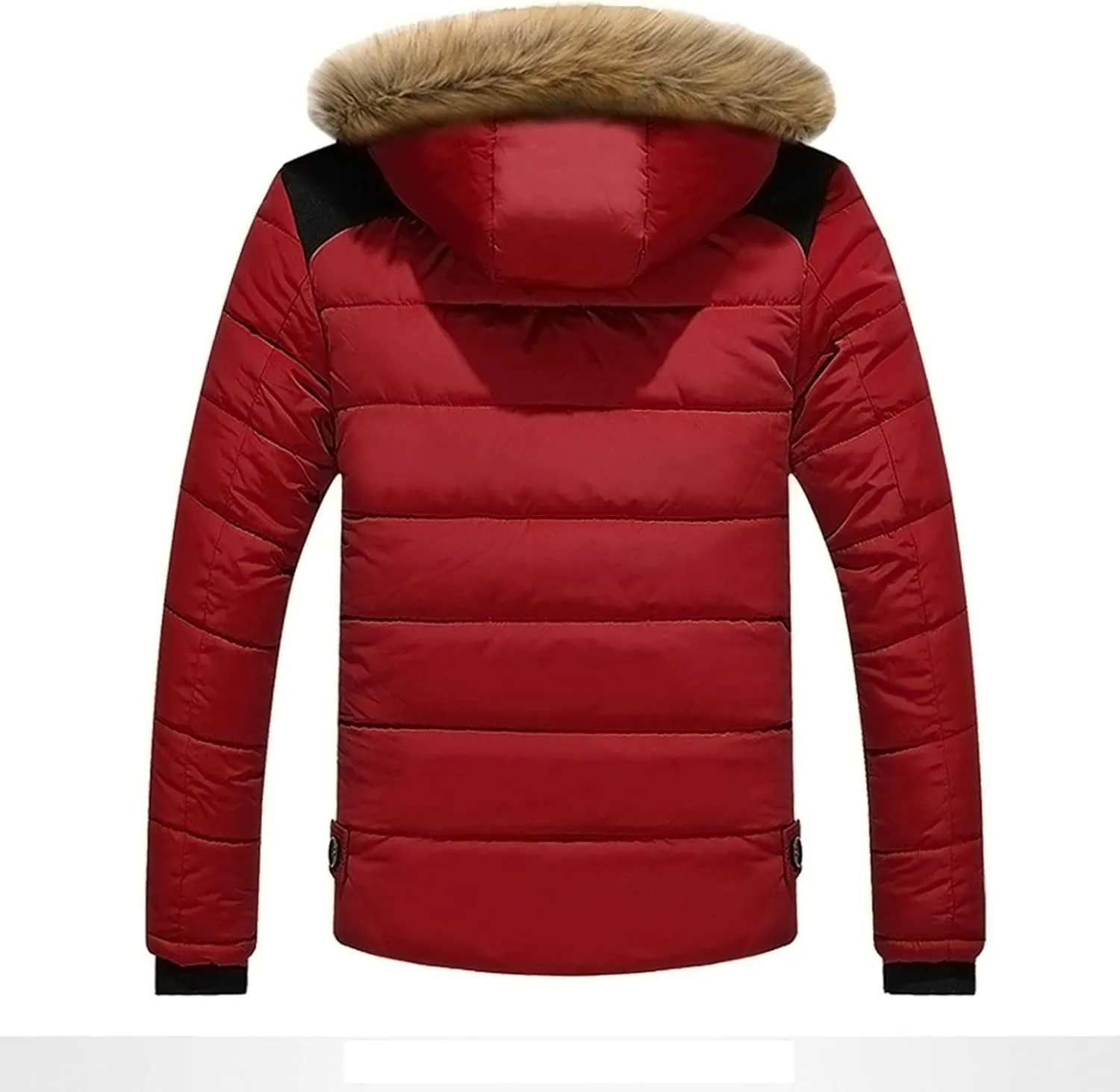 Men'S Winter Thick Jacket Hooded Jacket With Zipper Pocket Outdoor Large Size Thermal Padded Jacket Gift for Men