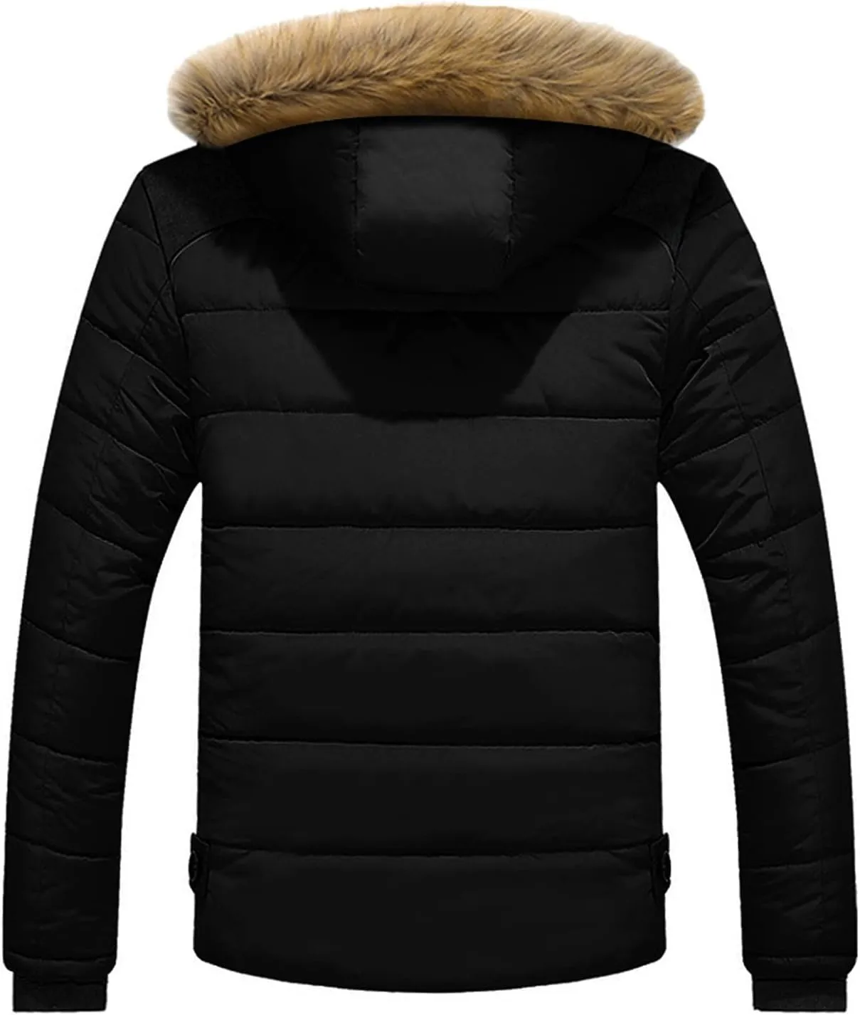 Men'S Winter Thick Jacket Hooded Jacket With Zipper Pocket Outdoor Large Size Thermal Padded Jacket Gift for Men