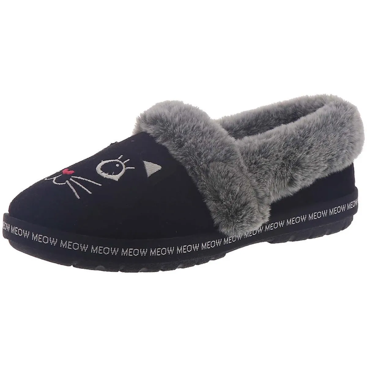 Stone Lane Orthopedic friendly Meow Pajamas Womens Faux Fur Slip On Casual Shoes