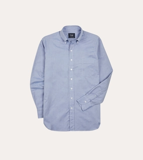 Easy Care Material Navy Pinpoint Oxford Cotton Cloth Button-Down Shirt