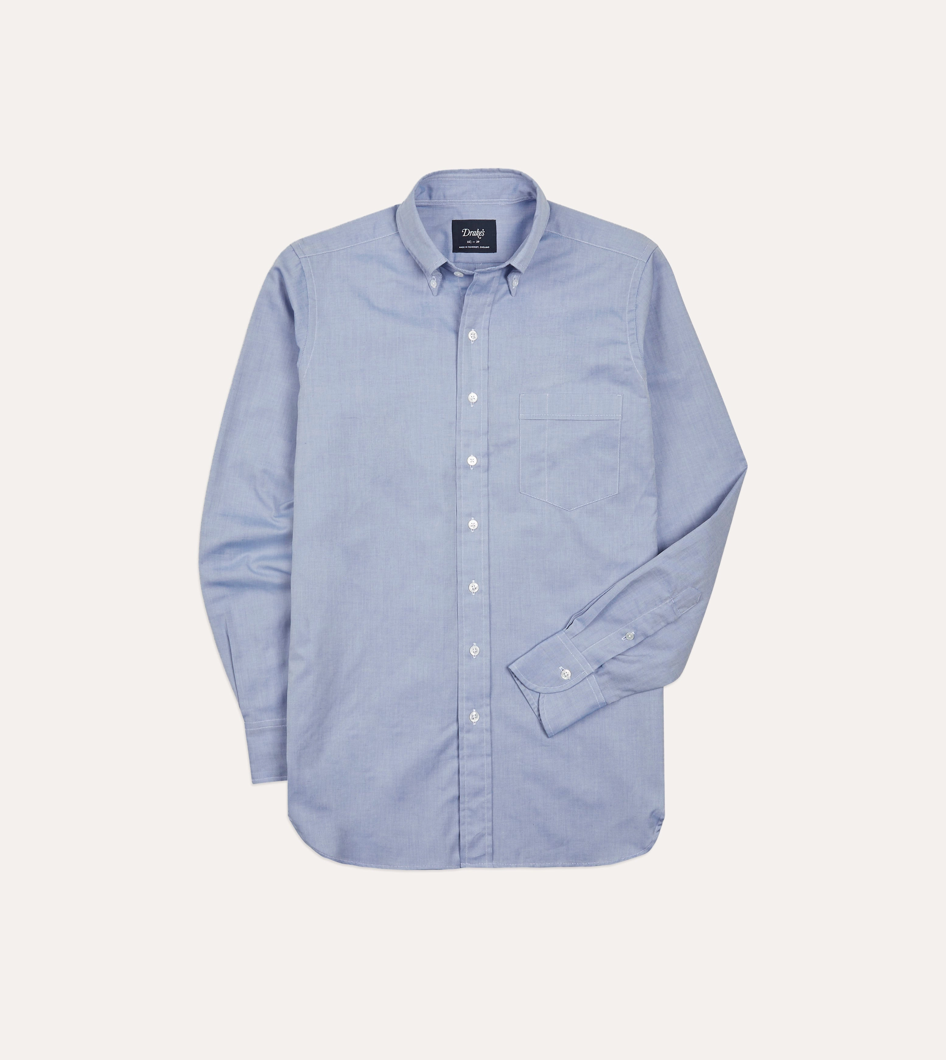 Easy Care Material Navy Pinpoint Oxford Cotton Cloth Button-Down Shirt
