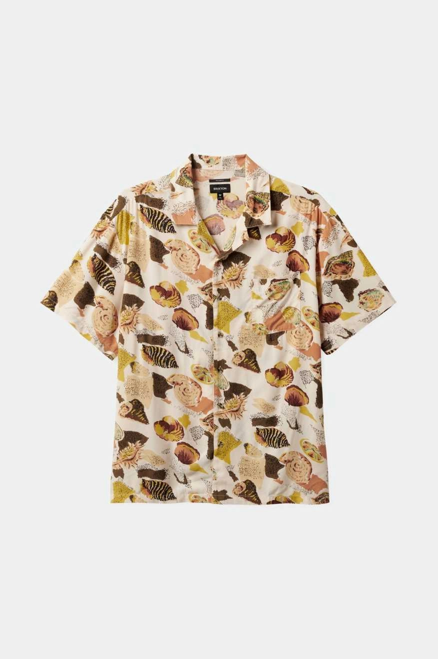 Bunker Reserve S/S Camp Collar Woven Shirt - Multi Color Shell Pocket Detail High Neck